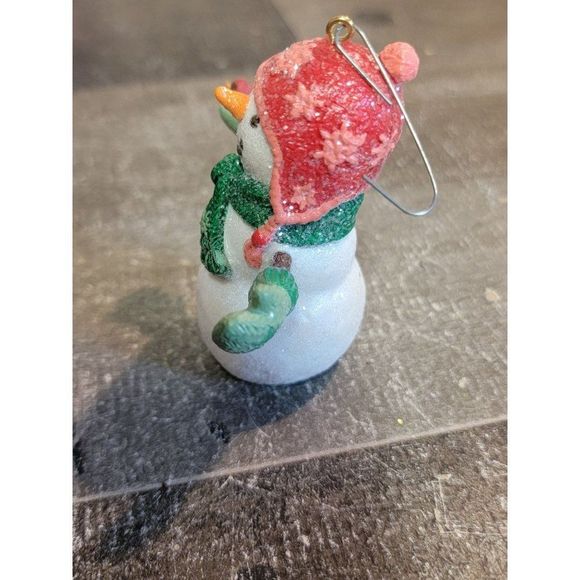 2007 Hallmark snowman welcome friends glitter red cardinal scarf Xmas ornament - Picture 4 of 6